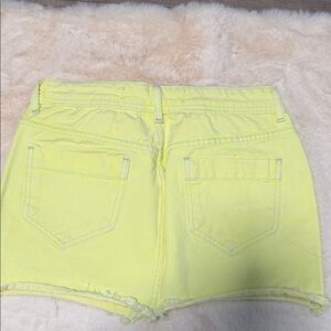 Neon Yellow Denim Shorts